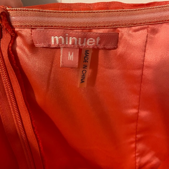 Minuet coral chiffon mini dress size M - Picture 3 of 3